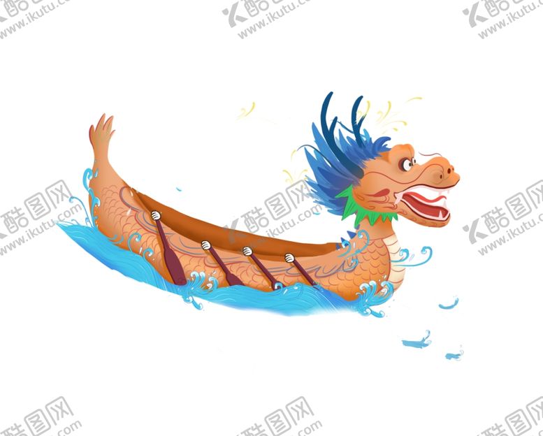 编号：22008509210419073319【酷图网】源文件下载-卡通山水端午节粽子划船龙舟