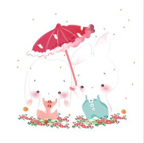 卡通水彩动物