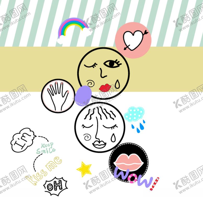 编号：13460910031256309193【酷图网】源文件下载-线条表情儿