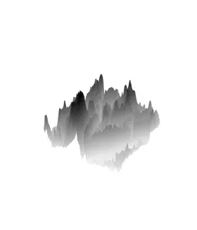 抽象山峰插画泼墨烟雾缭绕迷雾