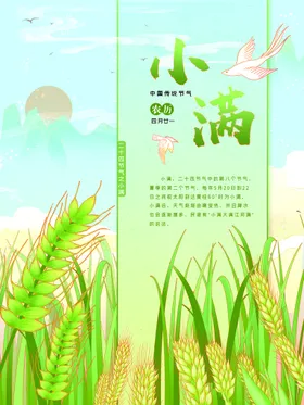 小满地产海报传统节气24节气微信海报