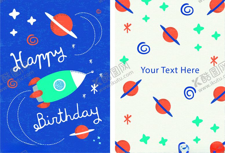编号：81251210310341403710【酷图网】源文件下载-生日火箭主题贺卡设计