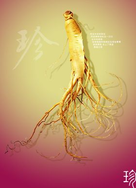 珍贵人参创意文案海报