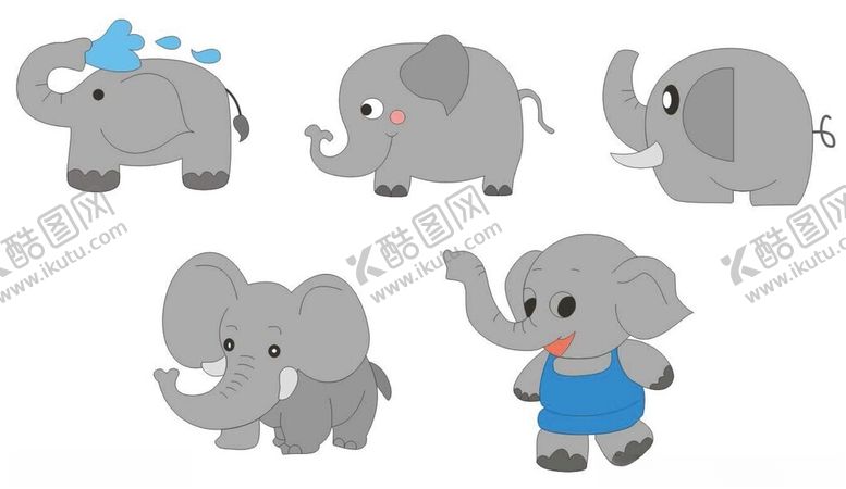 编号：11761102260529376418【酷图网】源文件下载-可爱象失量图