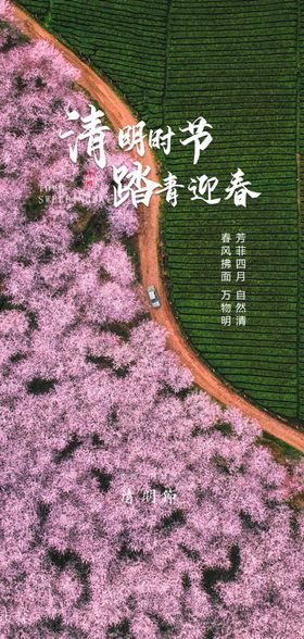 清明节山水意境节气海报