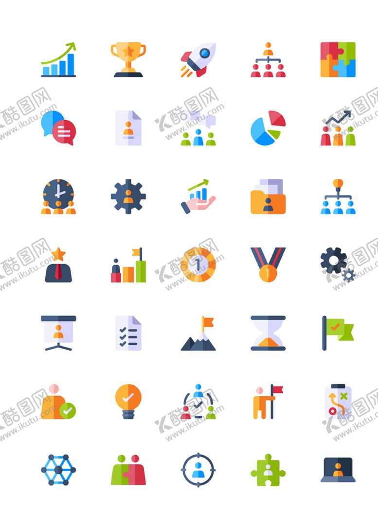 编号：96837006250400068116【酷图网】源文件下载-商务icon办公数据彩色图标