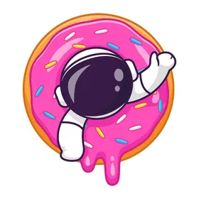 卡通宇航员天插画天矢量图手绘
