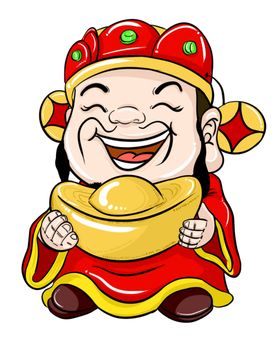 新年财神大元宝拜年PNG素材
