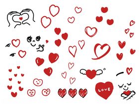可爱爱心表情图案集合