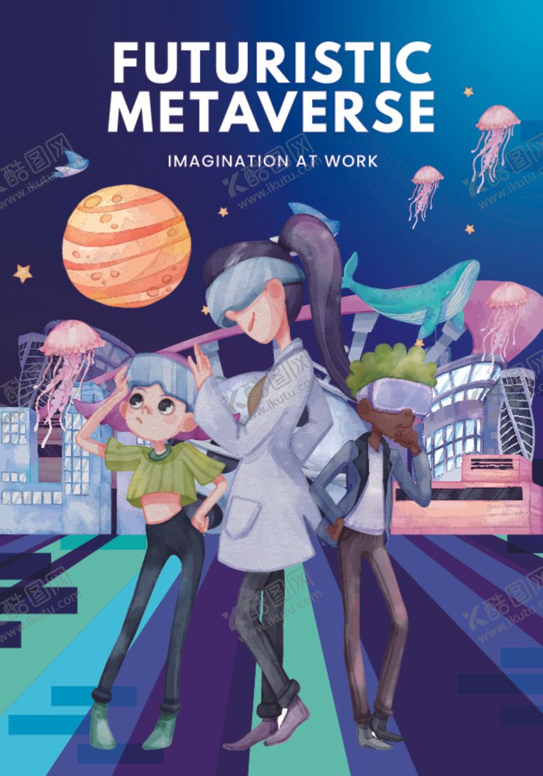 编号：51182704021114071065【酷图网】源文件下载-多样卡通人物场景插画图片