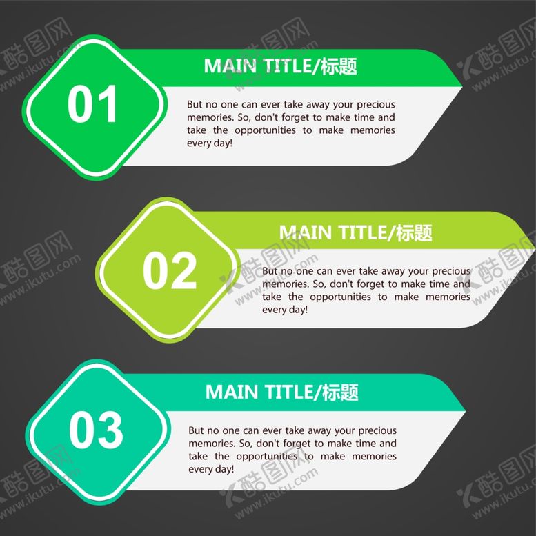 绿色流程图系清新序号项目形设计