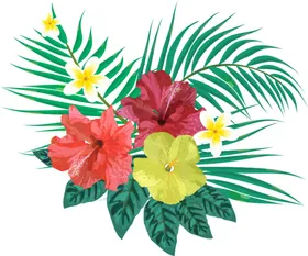 水彩花卉矢量插画夏天