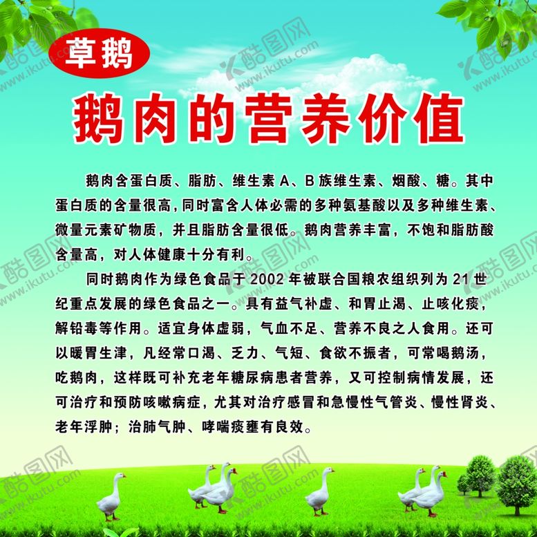 编号：76280407121621024667【酷图网】源文件下载-卤鹅鹅肉的营养价值