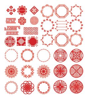 花纹边框传统中式圆形中国风