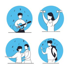 简笔绘画人物生活