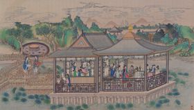 红楼梦场景精美工笔画