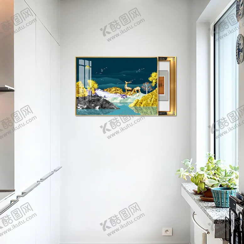 编号：10586309121356124598【酷图网】源文件下载-客厅壁画场景图家居设计广告设计