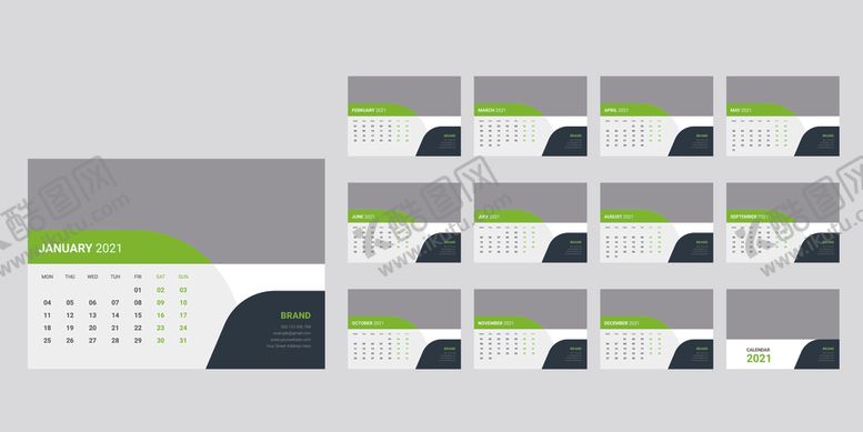 编号：79819909221634452831【酷图网】源文件下载-2021年日历