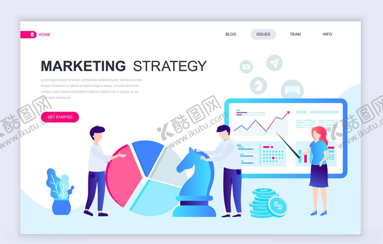 编号：35387609142120192261【酷图网】源文件下载-数据分析趋势商务插画矢量网页