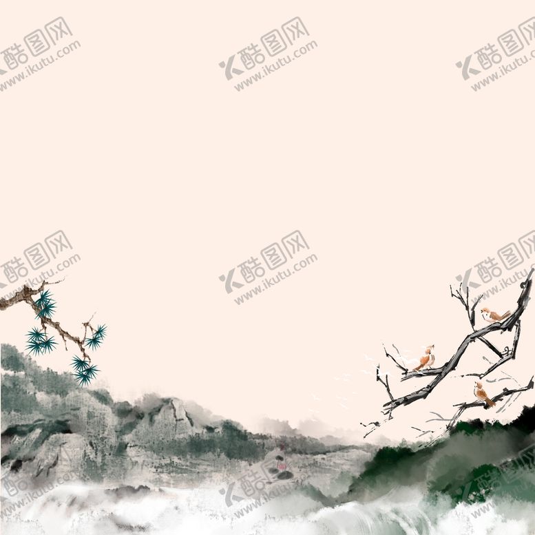 编号：13859709220043424125【酷图网】源文件下载-中国风水墨山水素材