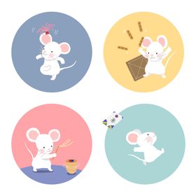 卡通老鼠鼠年素材