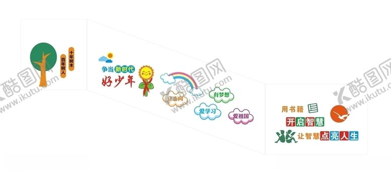 编号：10440709241440303707【酷图网】源文件下载-校园文化墙系列之育人