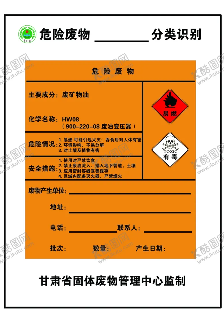 编号：16144211301900161772【酷图网】源文件下载-危险废物分类