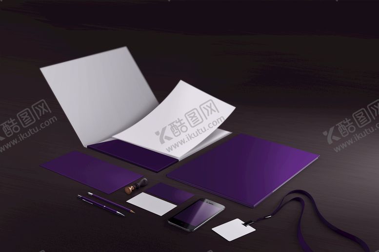 编号：91350210100105217406【酷图网】源文件下载-深色背景全套VI样机展示