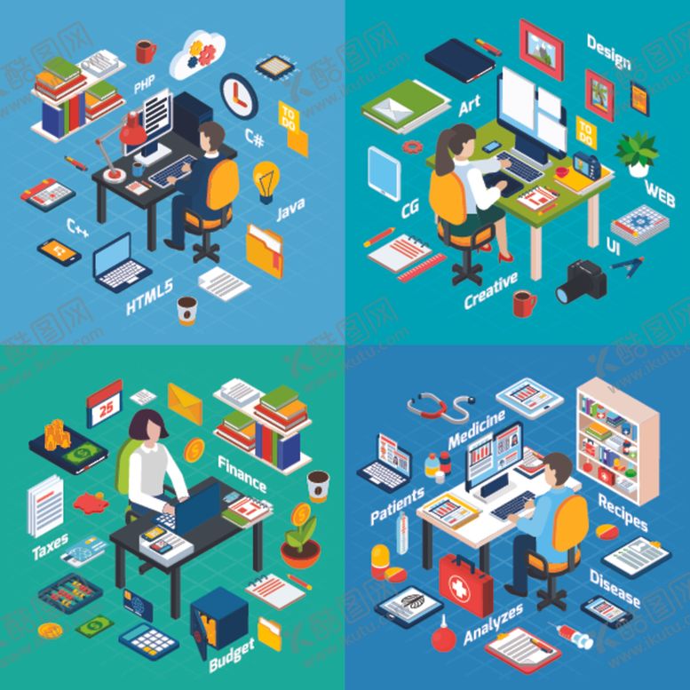 编号：91790509271724071692【酷图网】源文件下载-等距视角素材