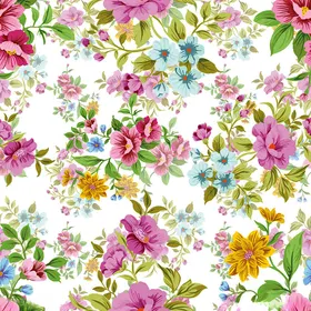 多彩花卉无缝图案