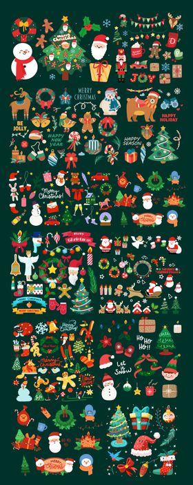 圣诞节元素标签大全