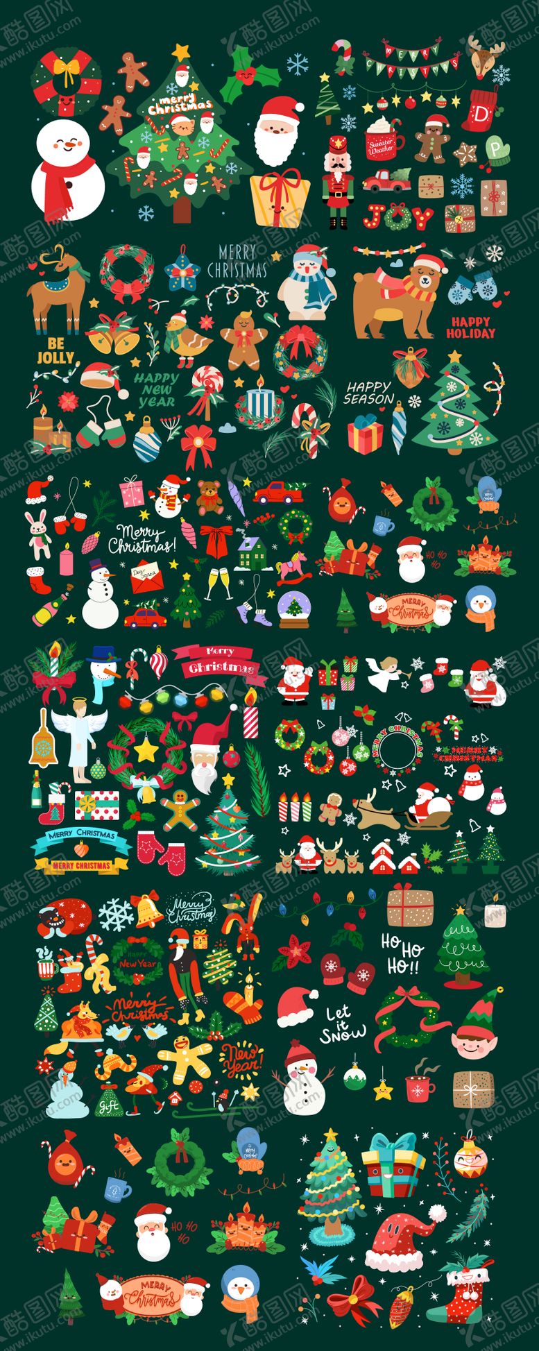 编号：39065811101716064681【酷图网】源文件下载-圣诞节元素标签大全