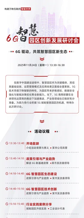 智慧园区发展会议议程长图