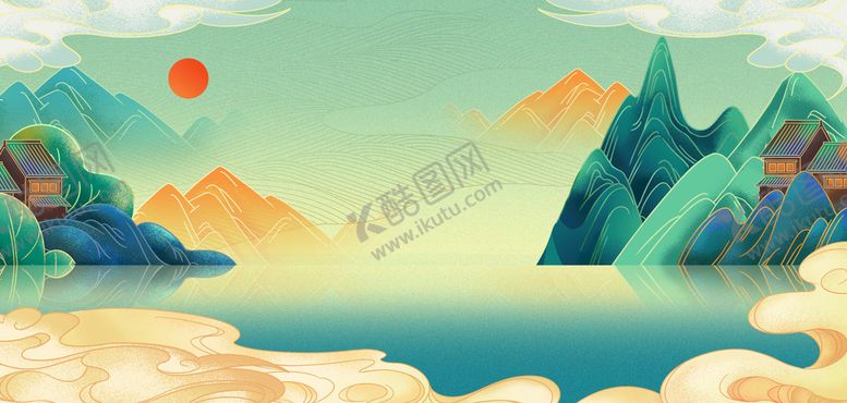 编号：67451810121250258420【酷图网】源文件下载-中式国潮山水
