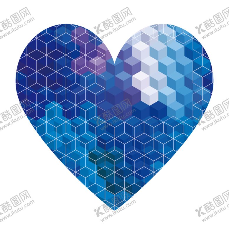 编号：74863809232126563526【酷图网】源文件下载-蓝色渐变爱心
