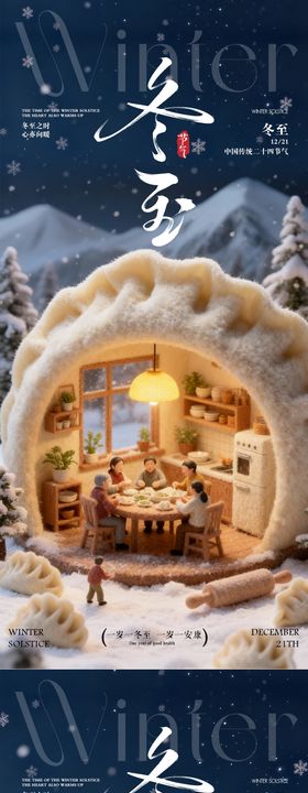 冬至日海报北方饺子海报