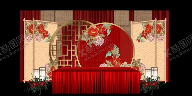 编号：89567206271216573046【酷图网】源文件下载-中式婚礼签到桌