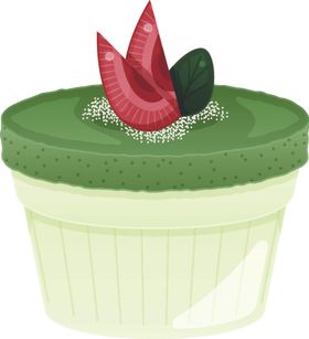 抹茶甜点卡通绿色矢量图