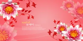 粉色花卉背景图