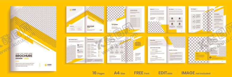 编号：29686904221601087378【酷图网】源文件下载-黄色系企业宣传册设计展示