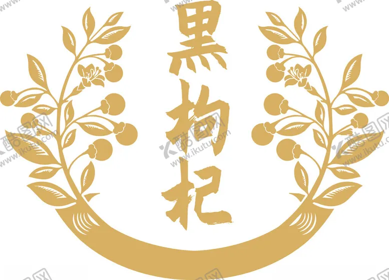 黑枸杞矢量图宁夏特产线条插画