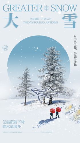 大雪海报广告飞机稿意境节气