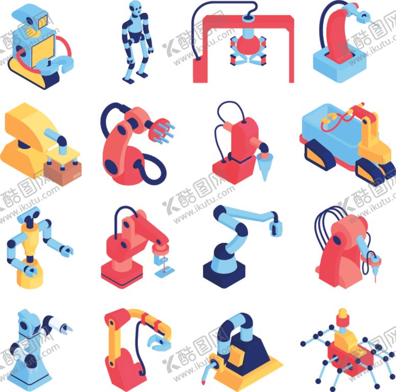 编号：34293210020147277659【酷图网】源文件下载-工业2.0机器人主题插画