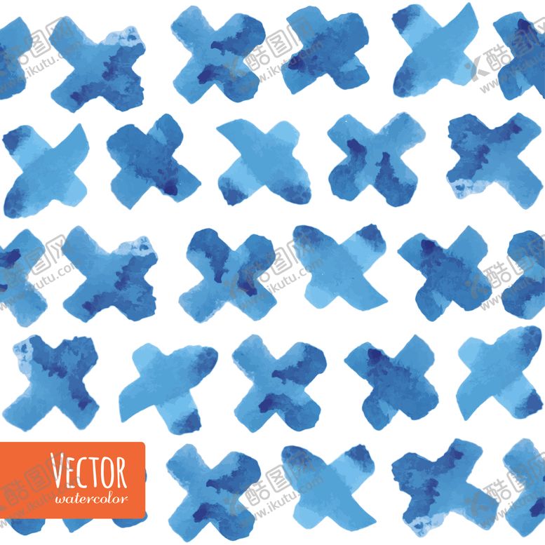 编号：83769310051225256954【酷图网】源文件下载-小清新蓝色水彩图案