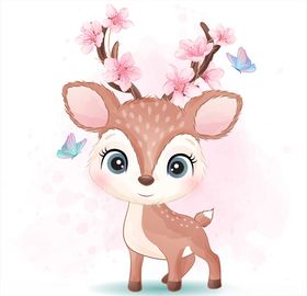 卡通梅花鹿