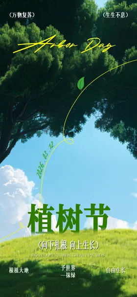 植树节创意海报