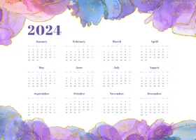 2024年日历龙图标龙元素几何背景春节元素