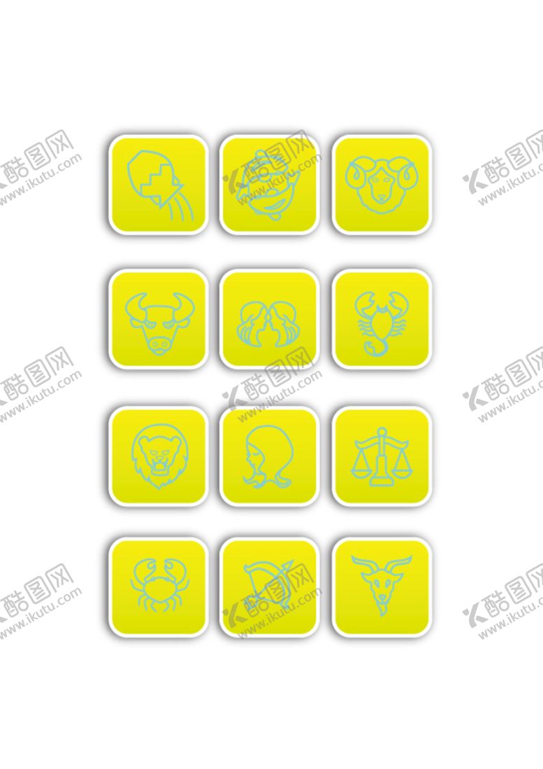 编号：39025810090013396073【酷图网】源文件下载-十二星座简笔