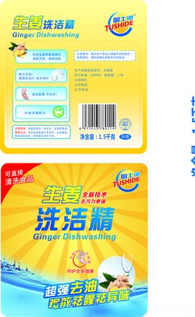 洗洁精包装 生姜洗洁精 原创设计清洁用品