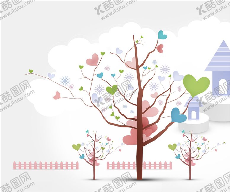 编号：69505510200526399903【酷图网】源文件下载-手绘爱心心形树